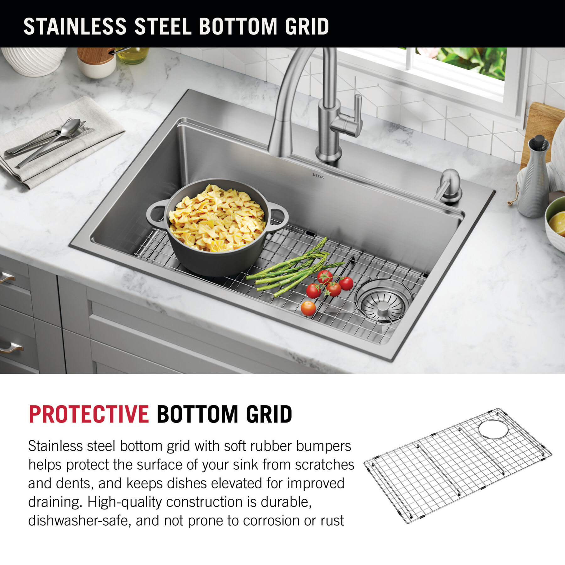 30” Stainless Steel Workstation Kitchen Sink Drop-In Undermount Single Bowl with WorkFlow™ Ledge and Accessories, image 2